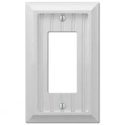 Hampton Bay Cottage White 1-Gang Decorator/Rocker Composite Wall Plate (4-Pack)
