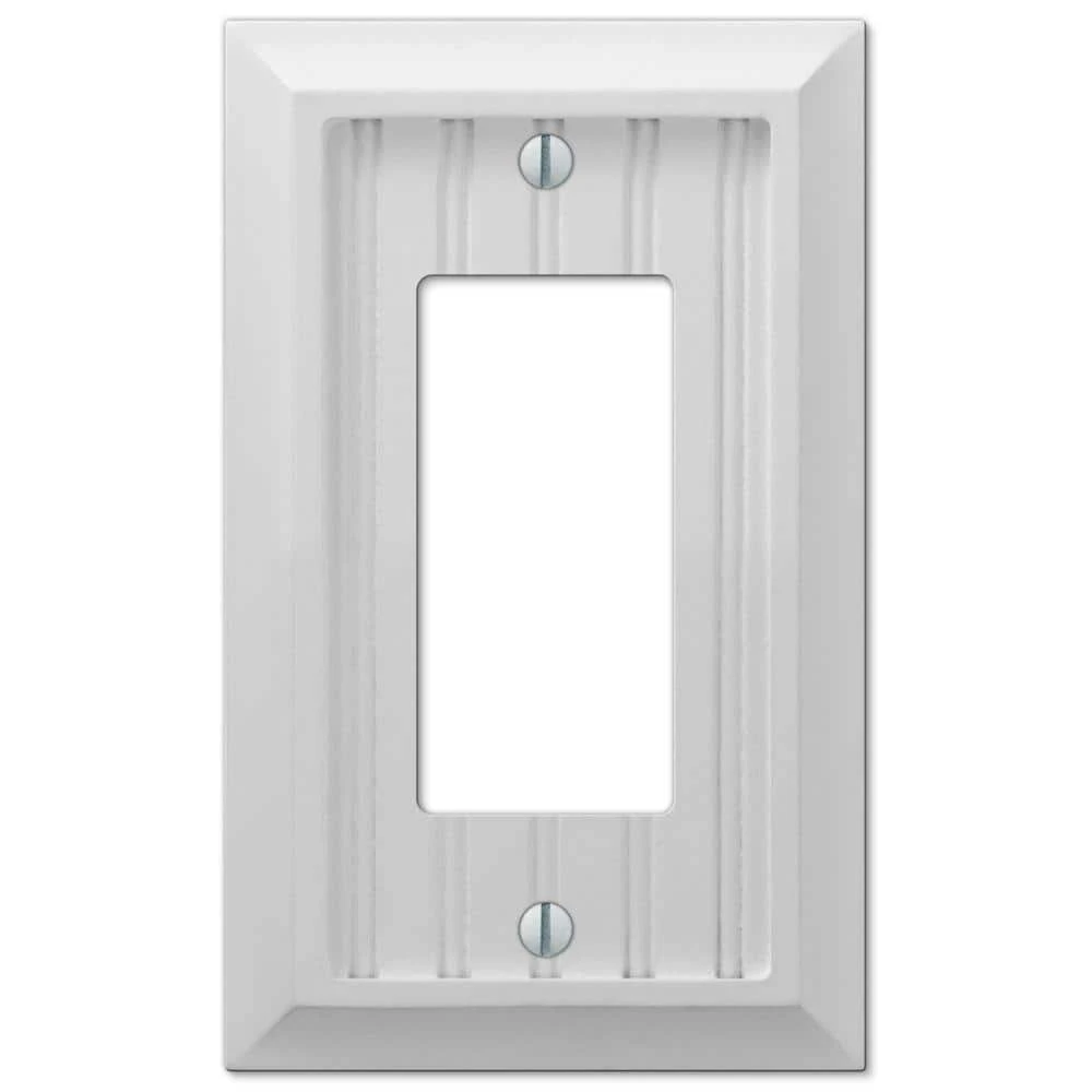Hampton Bay Cottage 1 Gang Rocker Composite Wall Plate - White 1 Hampton Bay Cottage 1 Gang Rocker Composite Wall Plate - White