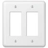 Hampton Bay Declan 2 Gang Rocker Steel Wall Plate - White