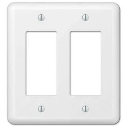 Hampton Bay Declan 2 Gang Rocker Steel Wall Plate - White