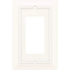 Hampton Bay Architectural White 1-Gang Single Decorator Wall Plate (1-Pack)