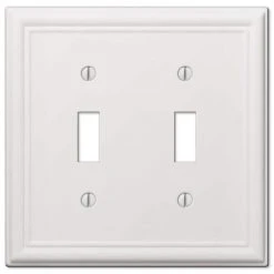 Hampton Bay Ascher 2 Gang Toggle Steel Wall Plate - White