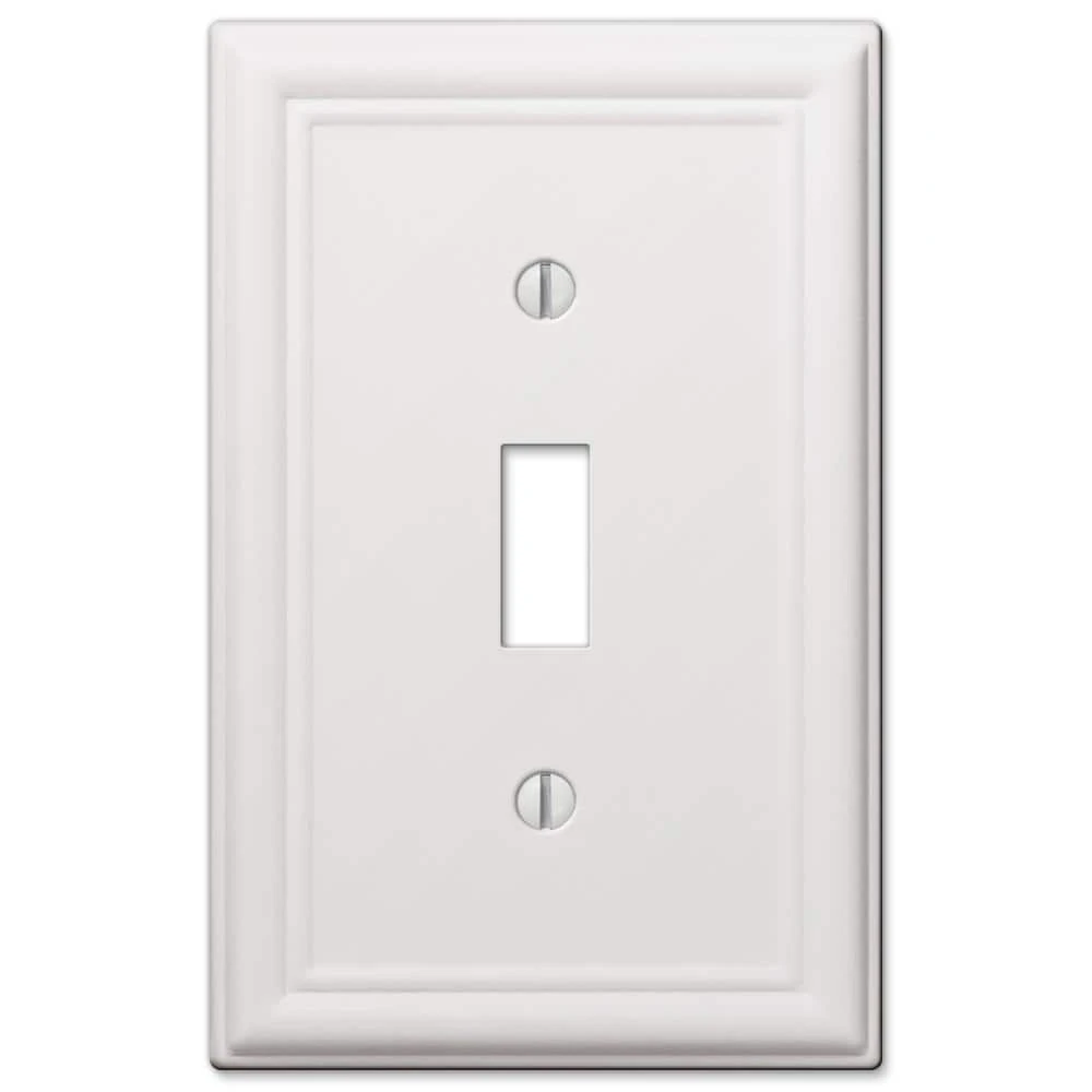 Hampton Bay Ascher 1 Gang Toggle Steel Wall Plate - White 1 Hampton Bay Ascher 1 Gang Toggle Steel Wall Plate - White