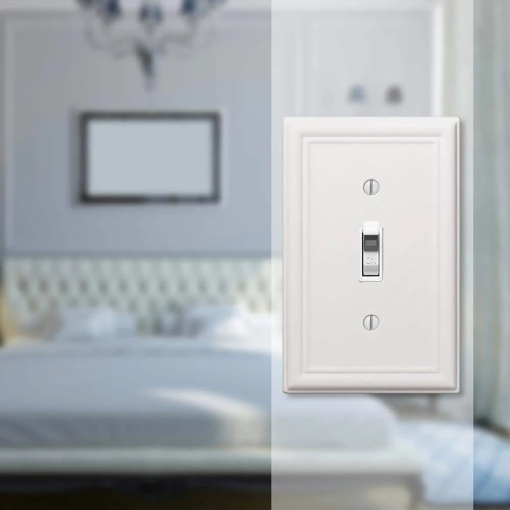 Hampton Bay Ascher 1 Gang Toggle Steel Wall Plate - White 2 Hampton Bay Ascher 1 Gang Toggle Steel Wall Plate - White - Image 2