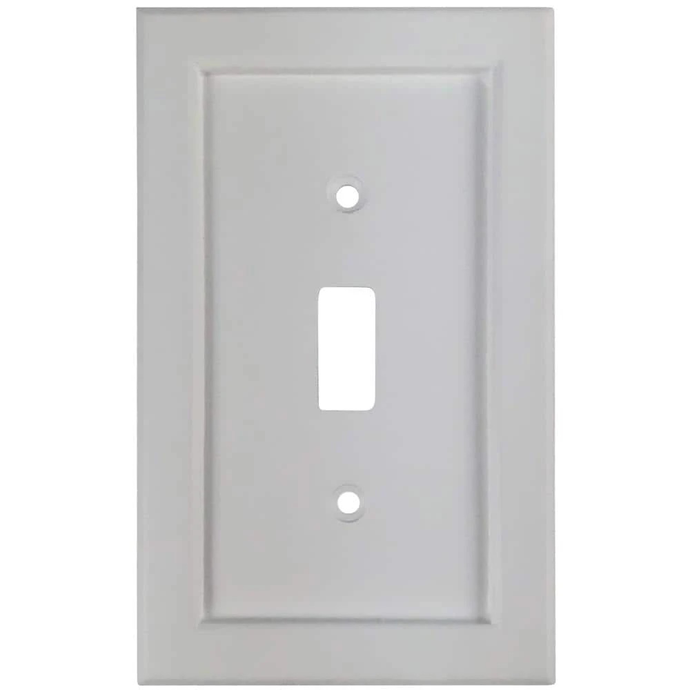 Hampton Bay Woodmore 1 Gang Toggle Wood Wall Plate - White 9 Hampton Bay Woodmore 1 Gang Toggle Wood Wall Plate - White - Image 9
