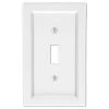 Hampton Bay Woodmore 1 Gang Toggle Wood Wall Plate - White
