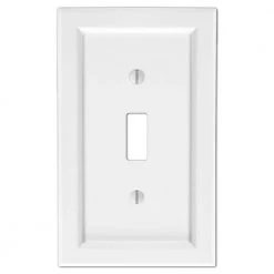 Hampton Bay Woodmore 1 Gang Toggle Wood Wall Plate - White