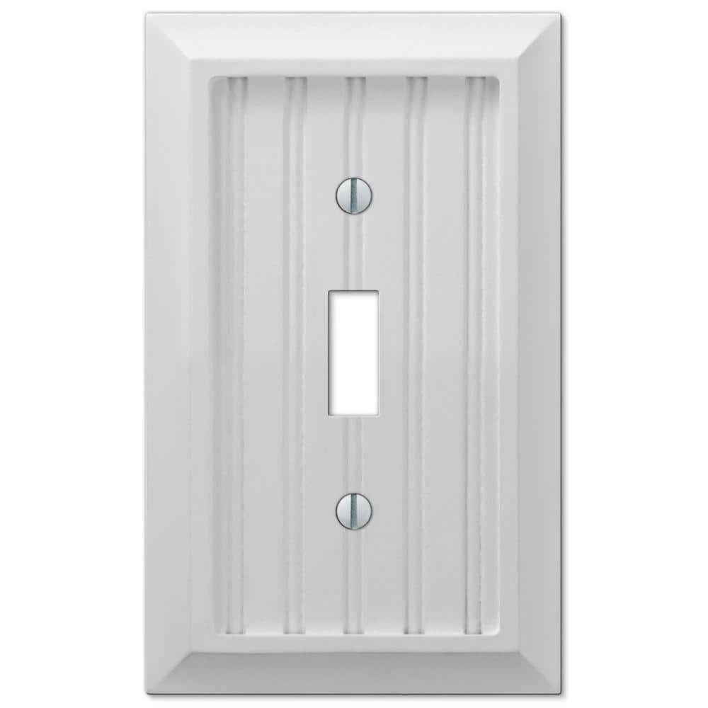 Hampton Bay Cottage 1 Gang Toggle Composite Wall Plate - White 1 Hampton Bay Cottage 1 Gang Toggle Composite Wall Plate - White