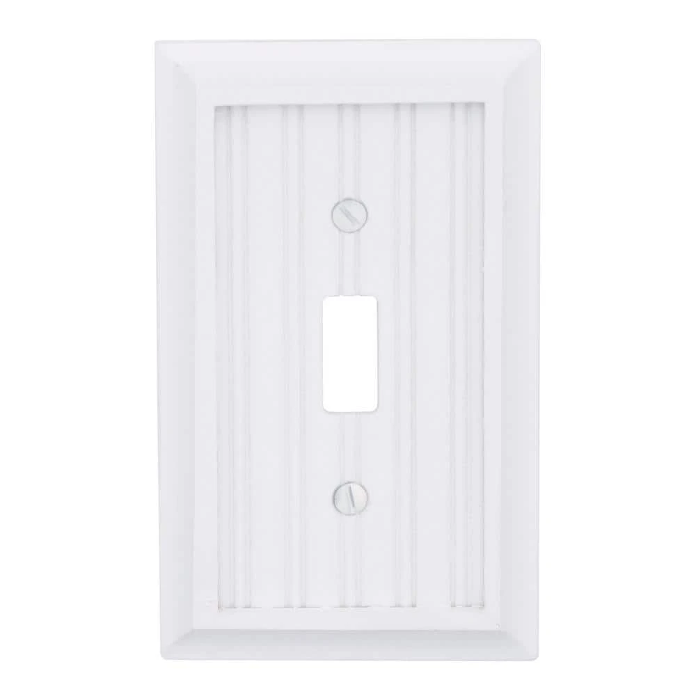 Hampton Bay Cottage 1 Gang Toggle Composite Wall Plate - White 2 Hampton Bay Cottage 1 Gang Toggle Composite Wall Plate - White - Image 2