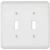 Hampton Bay Perry 2 Gang Toggle Steel Wall Plate - White