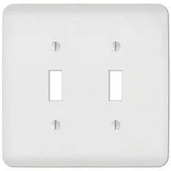 Hampton Bay Perry 2 Gang Toggle Steel Wall Plate - White