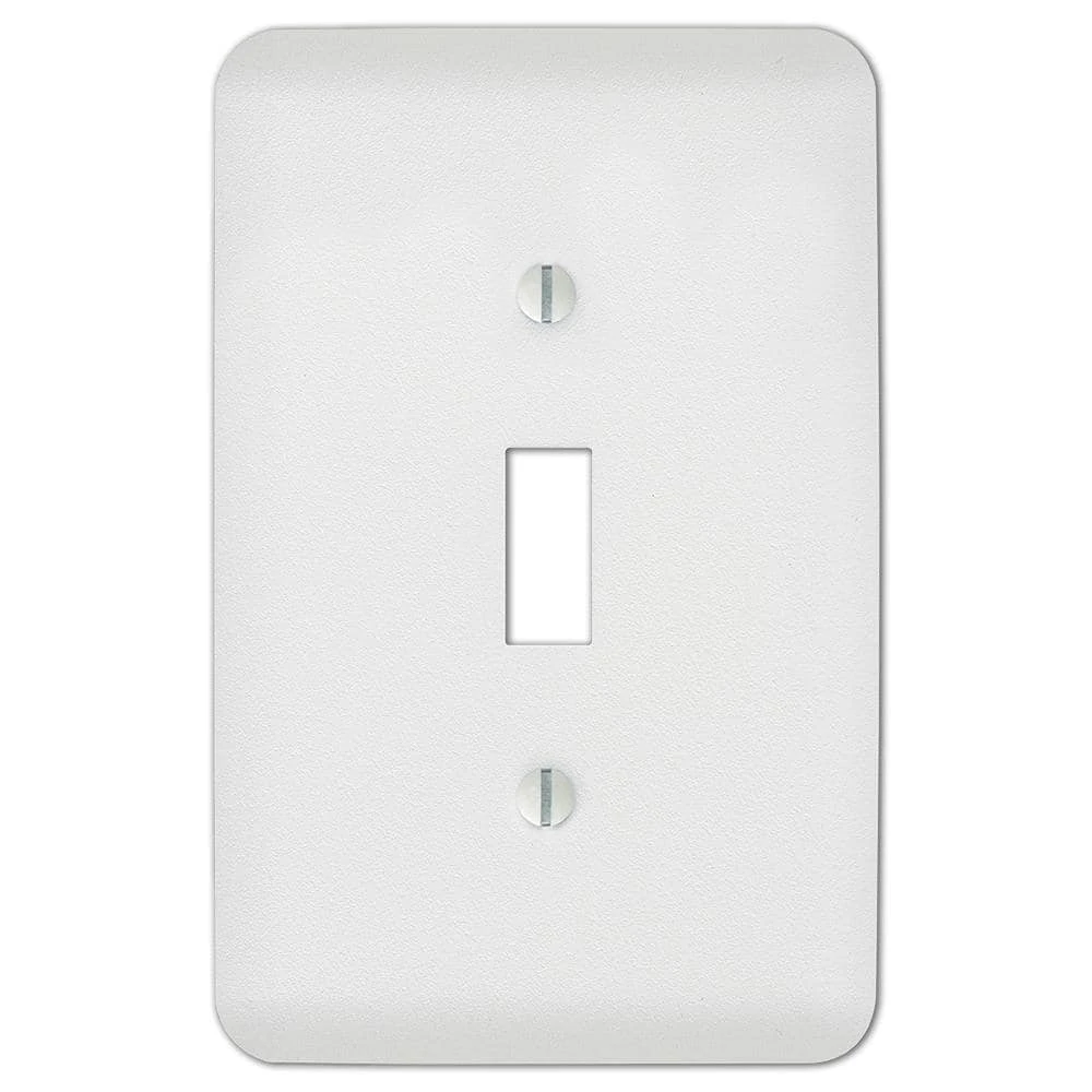 Hampton Bay Perry 1 Gang Toggle Steel Wall Plate - White 1 Hampton Bay Perry 1 Gang Toggle Steel Wall Plate - White