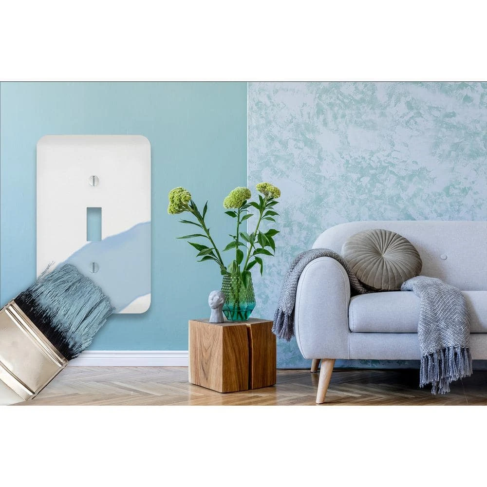 Hampton Bay Perry 1 Gang Toggle Steel Wall Plate - White 2 Hampton Bay Perry 1 Gang Toggle Steel Wall Plate - White - Image 2