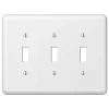 Hampton Bay Declan 3 Gang Toggle Steel Wall Plate - White