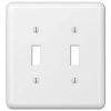 Hampton Bay Declan 2 Gang Toggle Steel Wall Plate - White