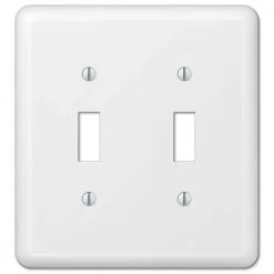 Hampton Bay Declan 2 Gang Toggle Steel Wall Plate - White