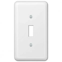 Hampton Bay Declan 1 Gang Toggle Steel Wall Plate - White