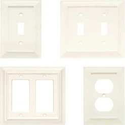 Hampton Bay White 1-Gang Toggle Wall Plate (1-Pack) -Hampton Bay Shop white hampton bay toggle light switch plates w10762 wh uh c3 1000