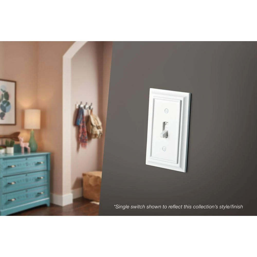 Hampton Bay White 2-Gang Toggle Wall Plate (1-Pack) 2 Hampton Bay White 2-Gang Toggle Wall Plate (1-Pack) - Image 2