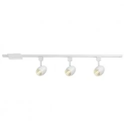 Hampton Bay 4 ft. 3-Light White Integrated LED Linear Track Lighting Kit with Round Back Heads