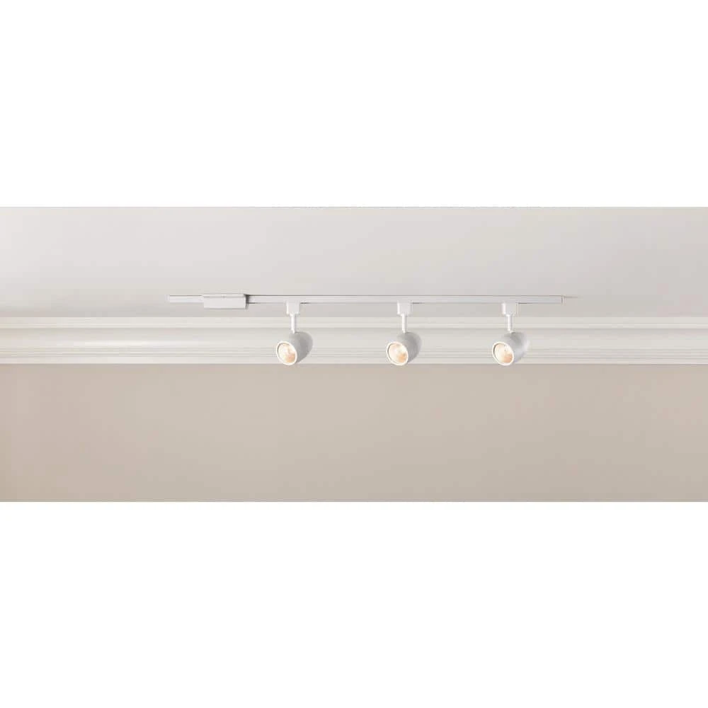 Hampton Bay 4 ft. 3-Light White Integrated LED Linear Track Lighting Kit with Round Back Heads 2 Hampton Bay 4 ft. 3-Light White Integrated LED Linear Track Lighting Kit with Round Back Heads - Image 2