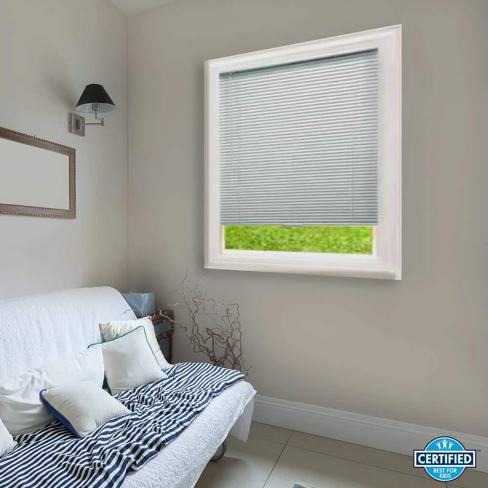 Hampton Bay White Cordless Blackout 1 in. Vinyl Mini Blind for Window or Door - 47 in. W x 48 in. L 2 Hampton Bay White Cordless Blackout 1 in. Vinyl Mini Blind for Window or Door - 47 in. W x 48 in. L - Image 2