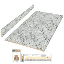 Hampton Bay Formica 8 ft. Laminate Countertop Kit Included in Textured White Ice Granite Etchings with Eased Edge
