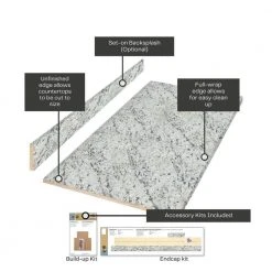 Hampton Bay Formica 8 ft. Laminate Countertop Kit Included in Textured White Ice Granite Etchings with Eased Edge -Hampton Bay Shop white ice granite hampton bay laminate countertops 12349kt08n9476 66 1000