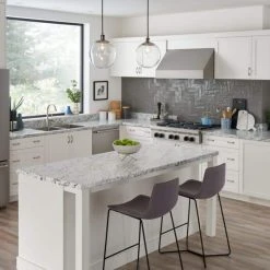 Hampton Bay Formica 8 ft. Laminate Countertop Kit Included in Textured White Ice Granite Etchings with Eased Edge -Hampton Bay Shop white ice granite hampton bay laminate countertops 12349kt08n9476 76 1000