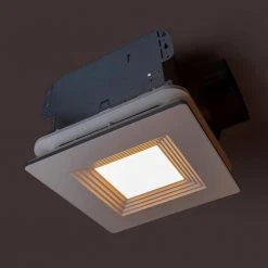 Hampton Bay 160 CFM Ceiling Mount Room Side Installation Bathroom Exhaust Fan with Adjustable LED Lighting and Night Light -Hampton Bay Shop white with satin nickel hampton bay bath fans lds bf3003 4f 1000