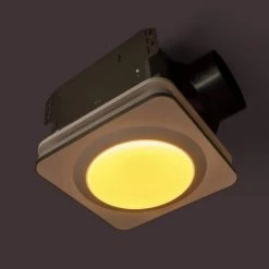 Hampton Bay 160 CFM Ceiling Mount Room Side Installation Bathroom Exhaust Fan with Adjustable LED Lighting and Night Light 10 Hampton Bay 160 CFM Ceiling Mount Room Side Installation Bathroom Exhaust Fan with Adjustable LED Lighting and Night Light -Hampton Bay Shop white with satin nickel trim hampton bay bath fans lds bf3002 4f 1000