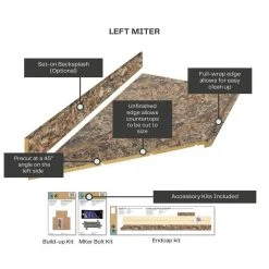 Hampton Bay Wilsonart 8 ft. Laminate Countertop Kit Included in Textured Winter Carnival Granite with Full Wrap Ogee Edge -Hampton Bay Shop winter carnival granite hampton bay laminate countertops 12337kt08l1874 44 1000