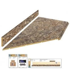 Hampton Bay Wilsonart 8 ft. Laminate Countertop Kit Included in Textured Winter Carnival Granite with Full Wrap Ogee Edge