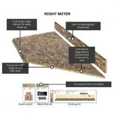 Hampton Bay Wilsonart 8 ft. Laminate Countertop Kit Included in Textured Winter Carnival Granite with Full Wrap Ogee Edge -Hampton Bay Shop winter carnival granite hampton bay laminate countertops 12337kt08r1874 44 1000