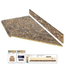 Hampton Bay Wilsonart 8 ft. Laminate Countertop Kit Included in Textured Winter Carnival Granite with Full Wrap Ogee Edge