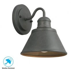 Hampton Bay 1-Light Zinc Outdoor Wall Barn Light Sconce Lantern -Hampton Bay Shop zinc hampton bay outdoor sconces hsp1691a 1f 1000