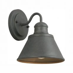 Hampton Bay 1-Light Zinc Outdoor Wall Barn Light Sconce Lantern