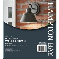 Hampton Bay 1-Light Zinc Outdoor Wall Barn Light Sconce Lantern -Hampton Bay Shop zinc hampton bay outdoor sconces hsp1691a 66 1000