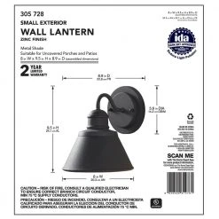 Hampton Bay 1-Light Zinc Outdoor Wall Barn Light Sconce Lantern -Hampton Bay Shop zinc hampton bay outdoor sconces hsp1691a fa 1000